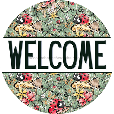 Lady Bug Door Hanger Welcome Dco - 01389 - Dh 18’ Round Wood